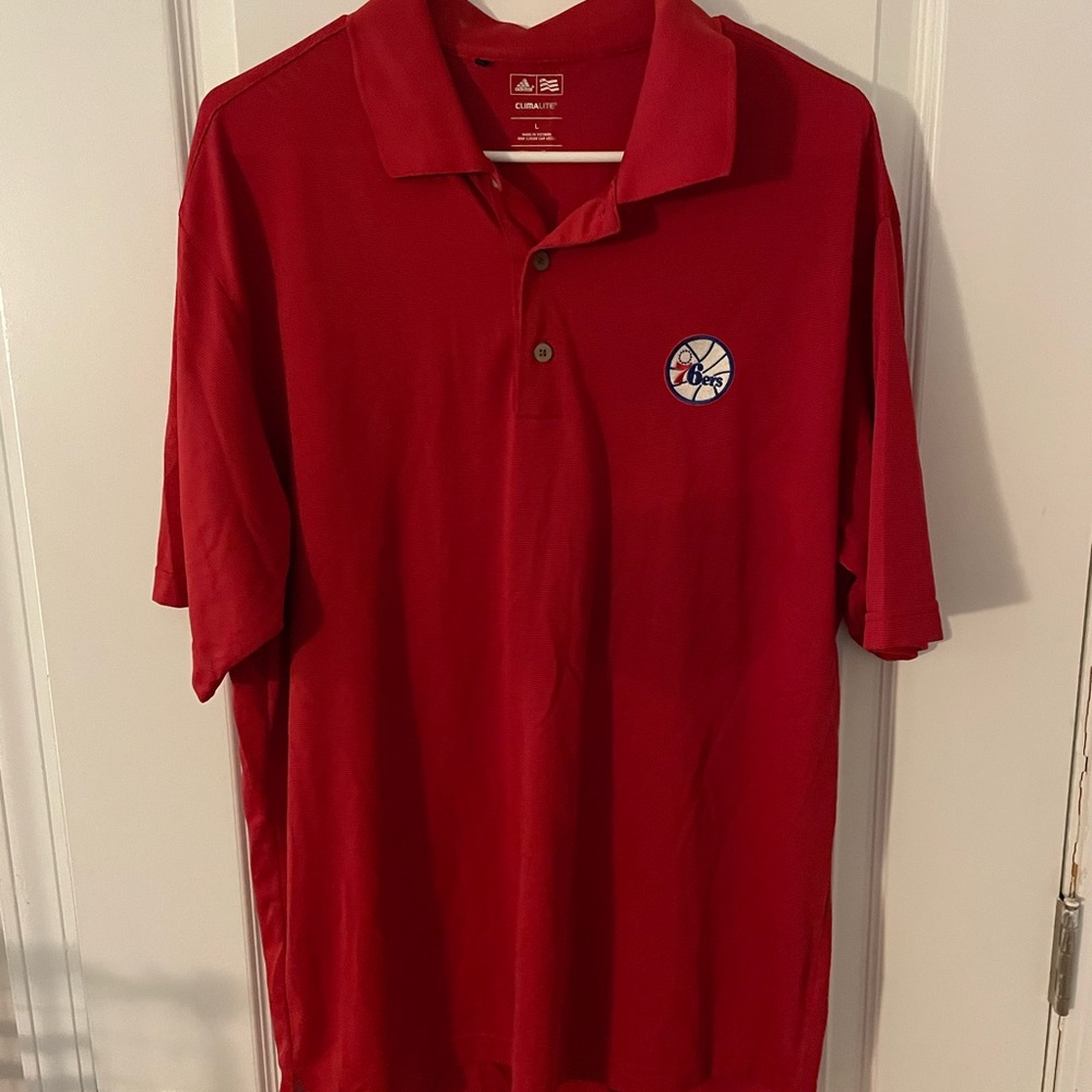76ers Adidas ClimaLite Golf Polo Size L